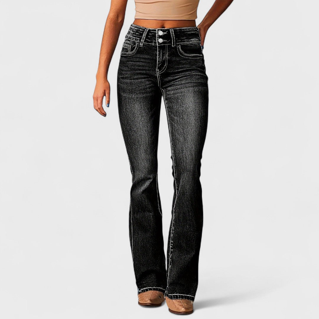 Marylène - Modische High-Waist Jeans mit weitem Bein