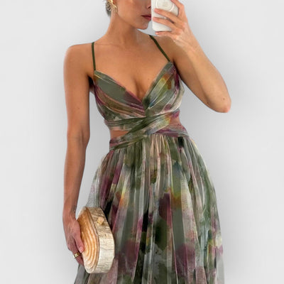 Verity - Langes Kleid mit Blumenmuster