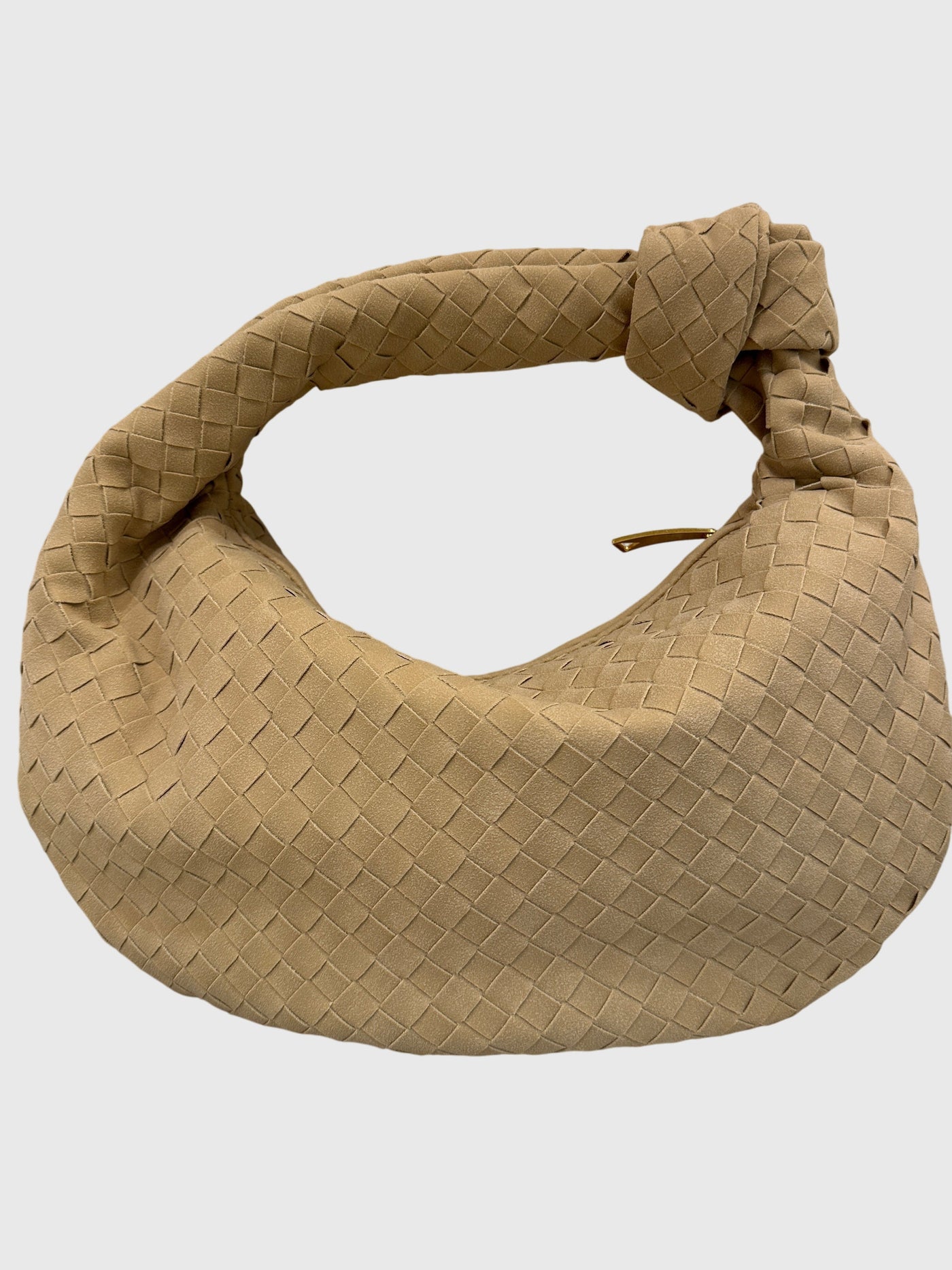 Celeste | Medium Suede Woven Bag with Knot