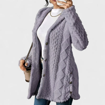 Katerina - Cardigan Mantel mit Kapuze Warm