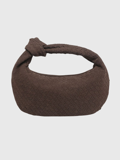 Celeste | Medium Suede Woven Bag with Knot