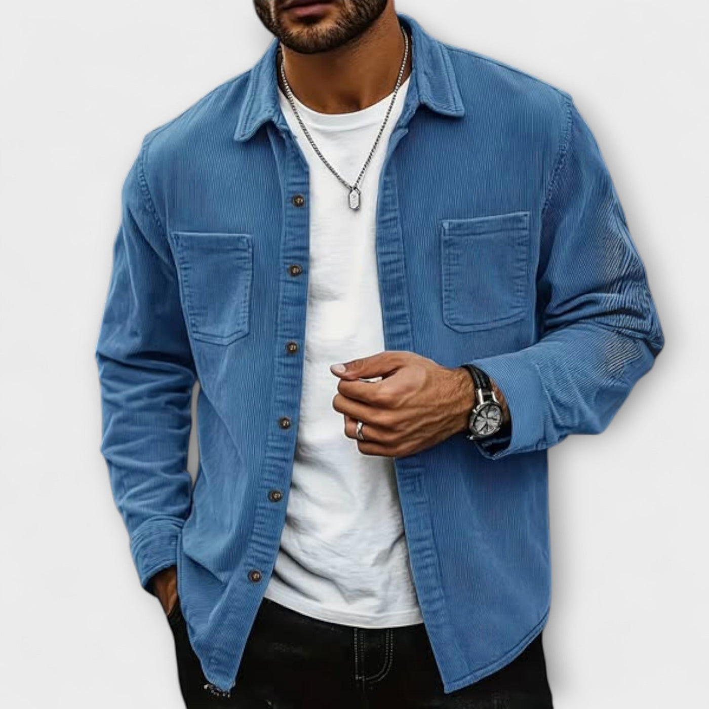 Cardigan aus Rippvelours