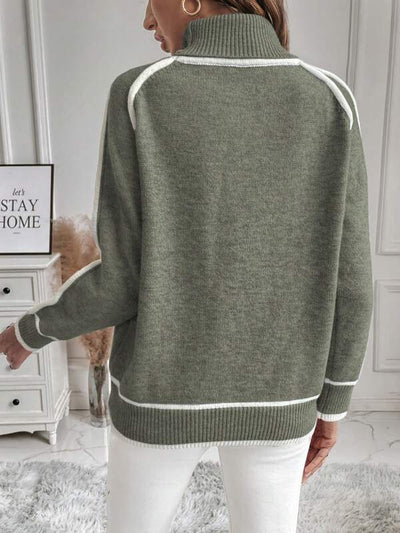Avalon - Pullover aus Olivgrünem Baumwollstoff