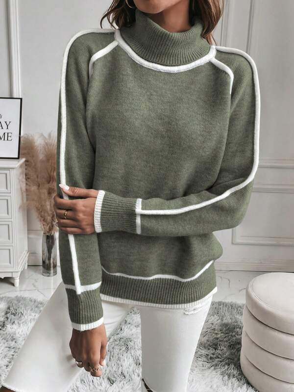 Avalon - Pullover aus Olivgrünem Baumwollstoff
