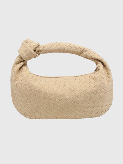 Celeste | Medium Suede Woven Bag with Knot