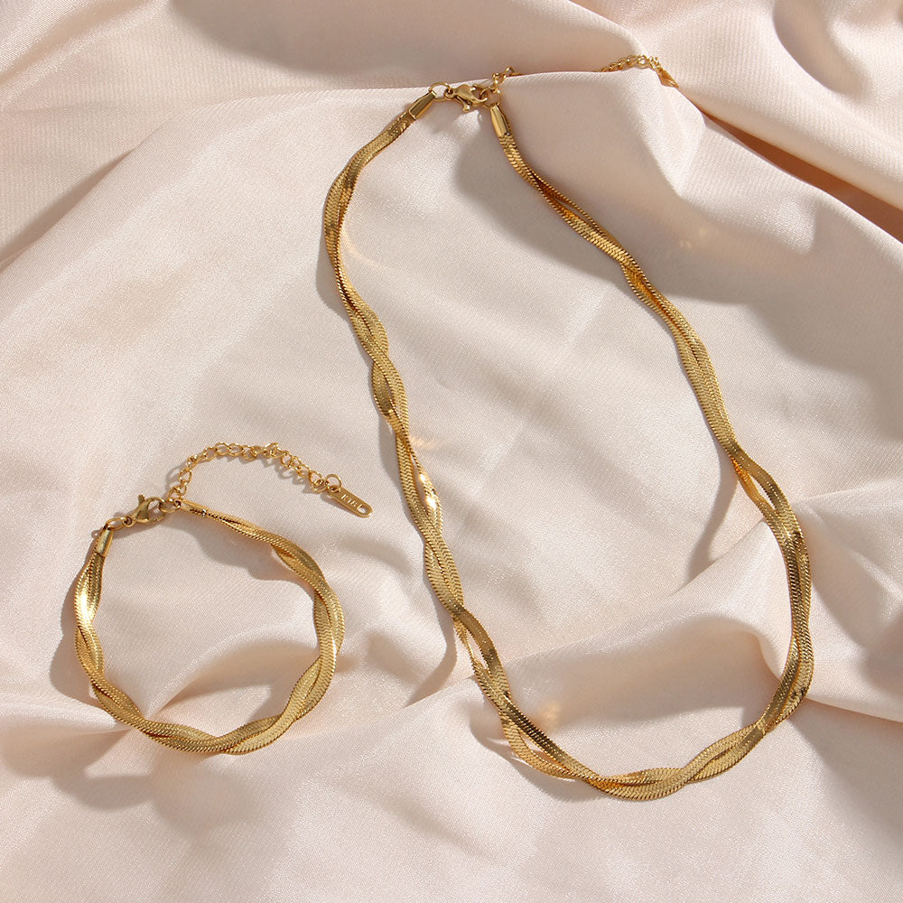 Madiorelle | Verdrehte 18K Goldarmband