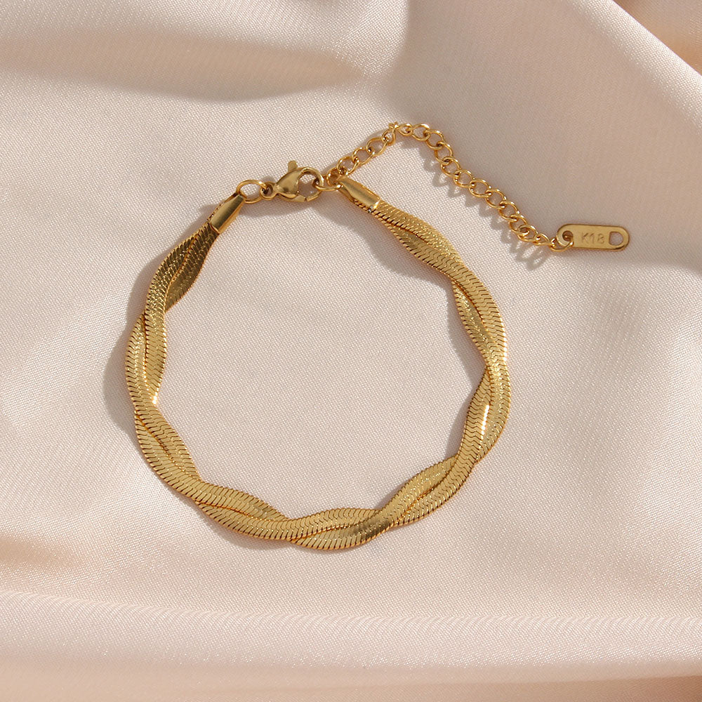 Madiorelle | Verdrehte 18K Goldarmband