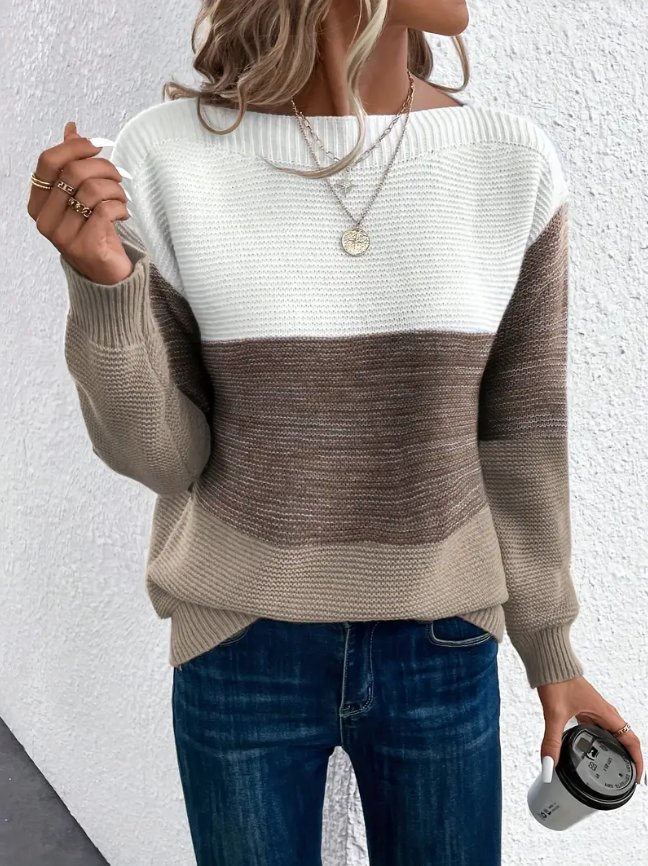 Calista - Eleganter Pullover mit langen Ärmeln und fallenden Schultern