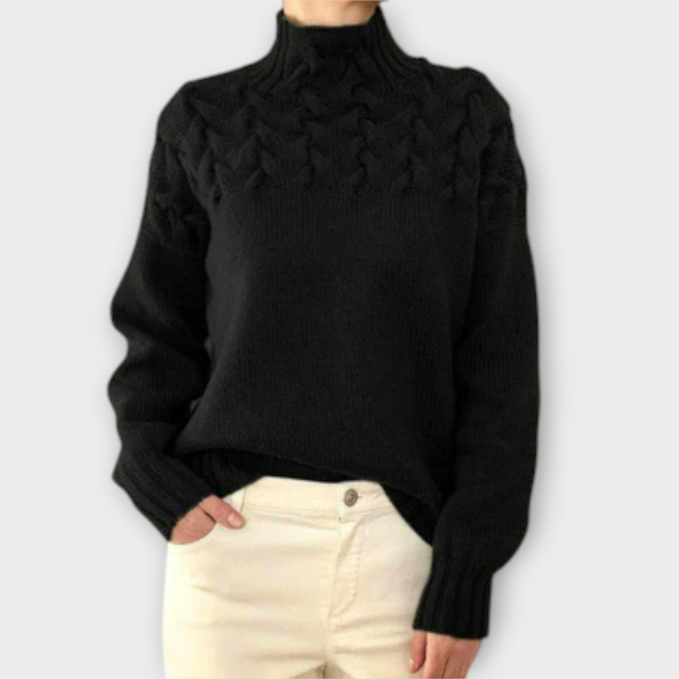 Eva - Damenpullover mit Zopfmuster