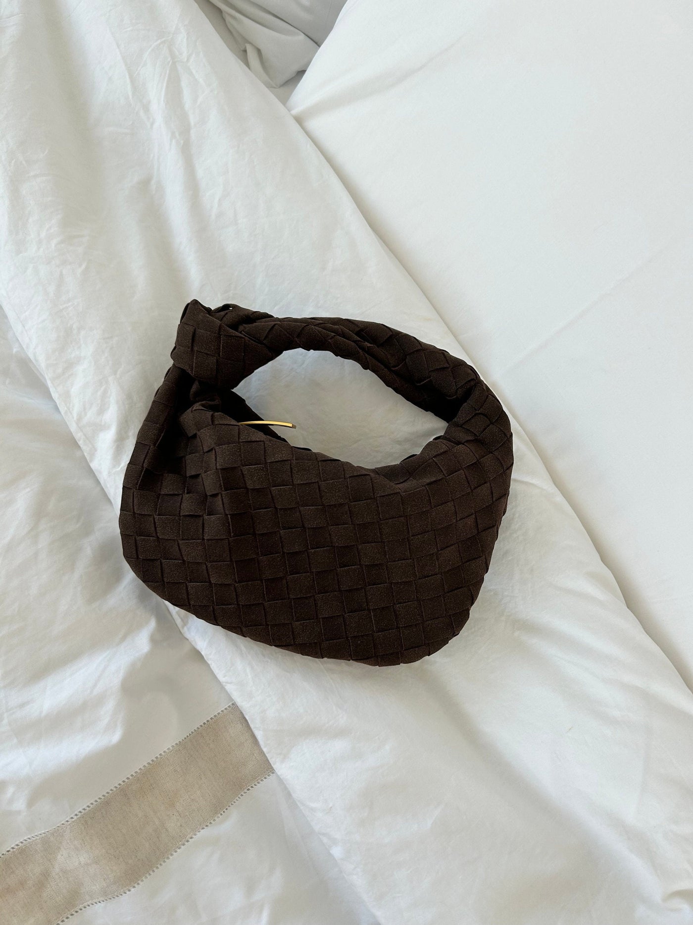 Renee | Mini-Tasche aus weichem, geflochtenem Wildleder