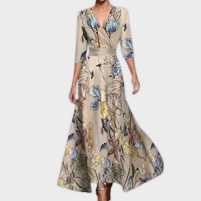 Edwina - Handgefertigtes Maxikleid aus hochwertigem Stoff