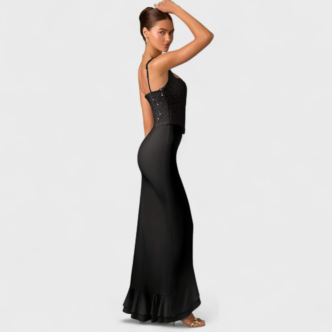 Bella - Corsagenkleid aus Satin mit Volants