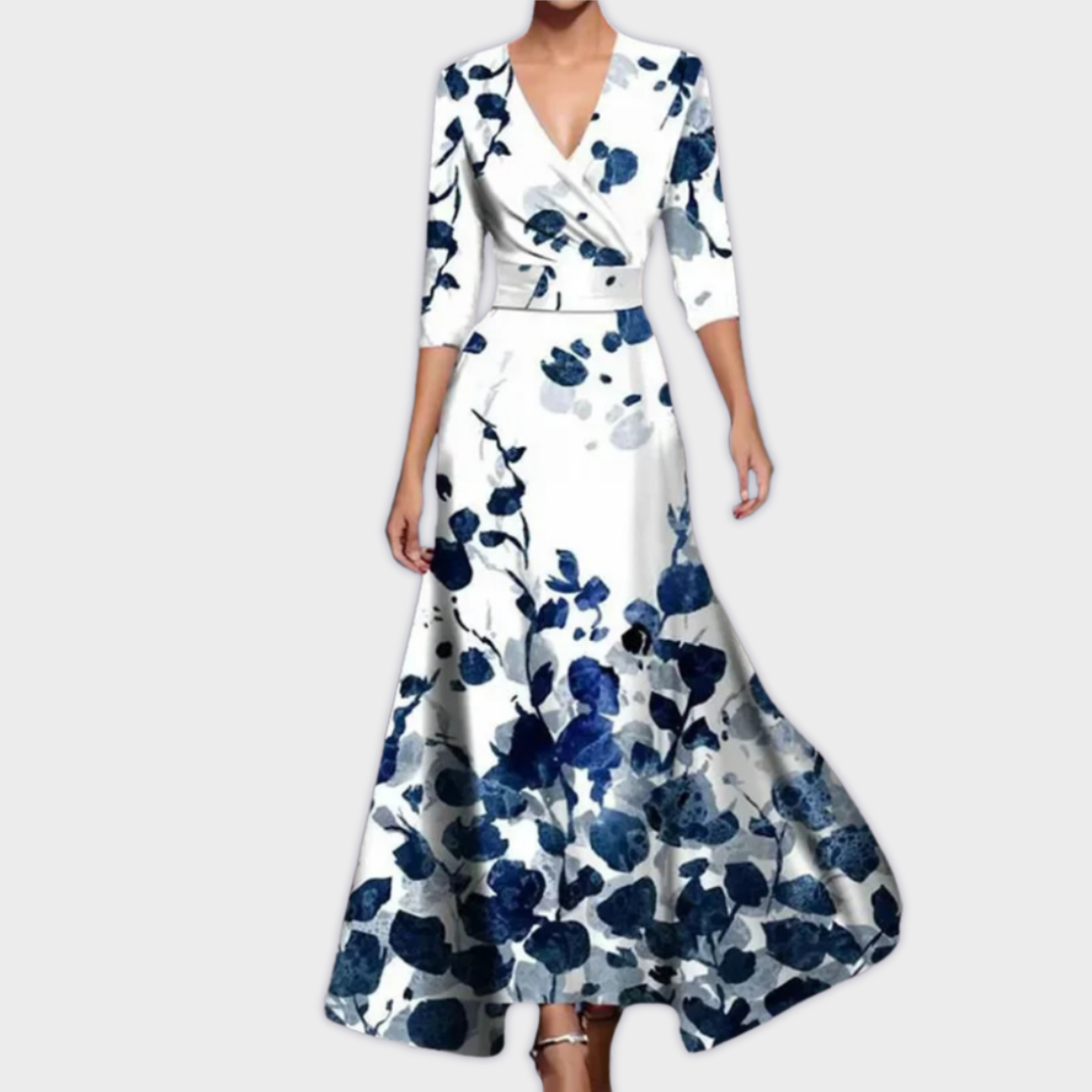 Edwina - Handgefertigtes Maxikleid aus hochwertigem Stoff