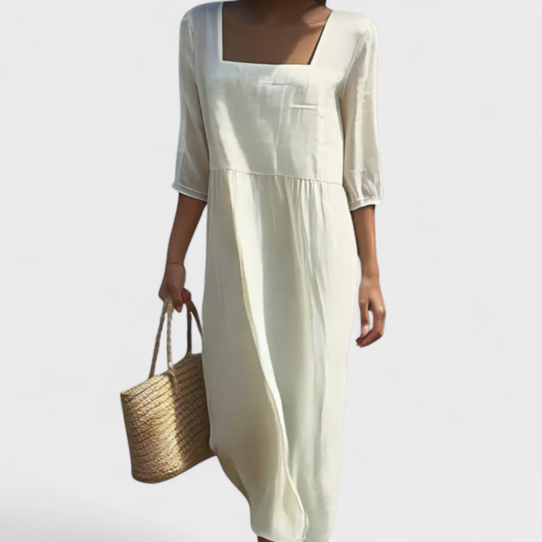 Feliane - Kleid mit Vorderpaneel aus Leinen