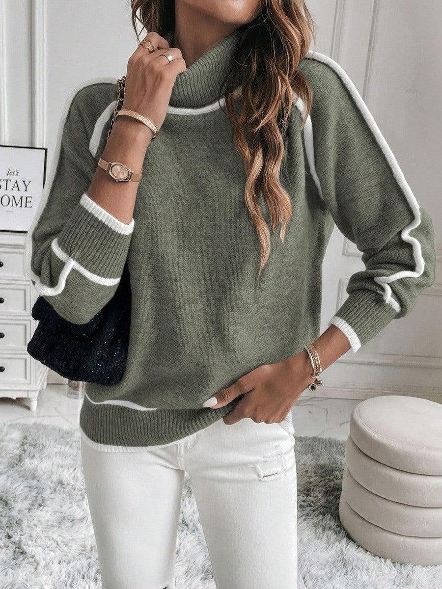 Avalon - Pullover aus Olivgrünem Baumwollstoff