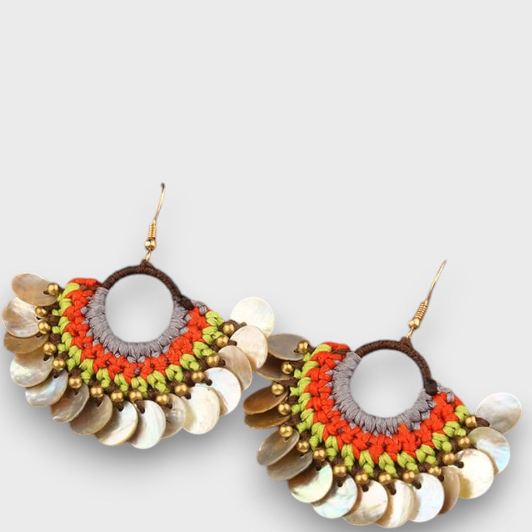 Isalda – Vintage-Ohrringe mit Holz und Perlen
