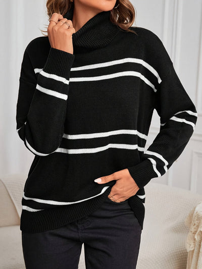 Thea – Hochgeschlossenes Streifenpullover