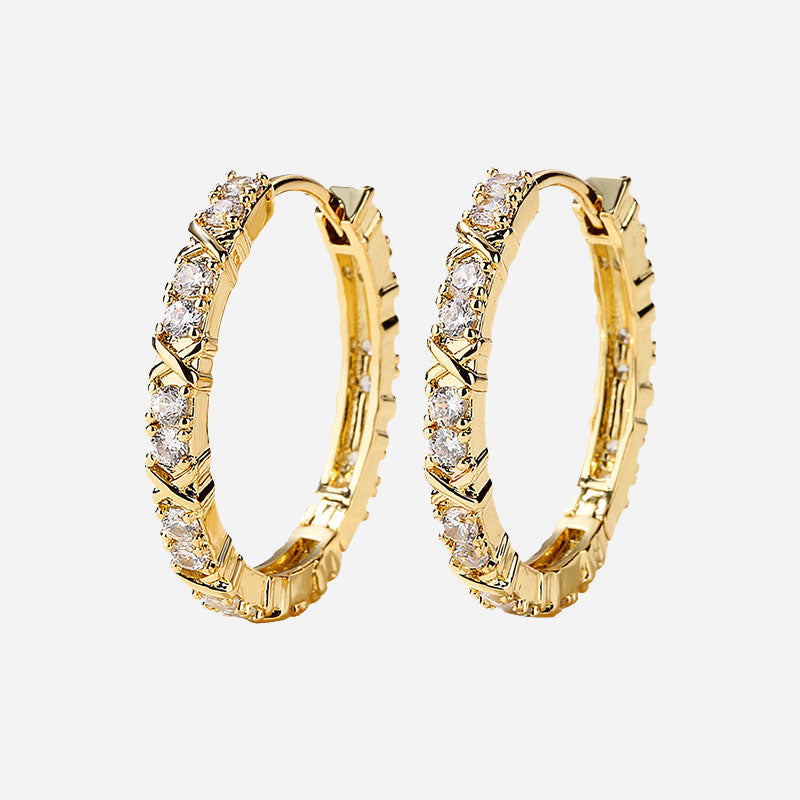 Aurelisse | Kreuzohrringe aus 18K Zirkonia