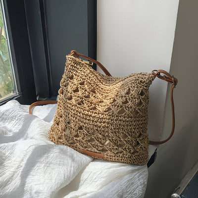 Chic Stroh Schultertasche