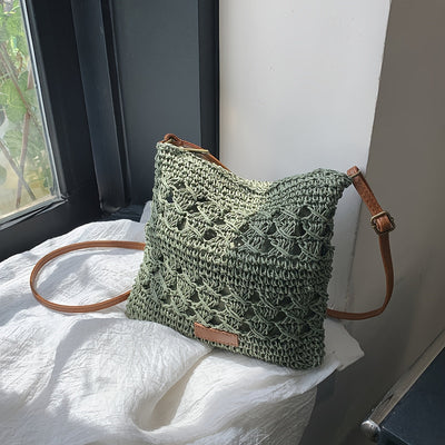 Chic Stroh Schultertasche