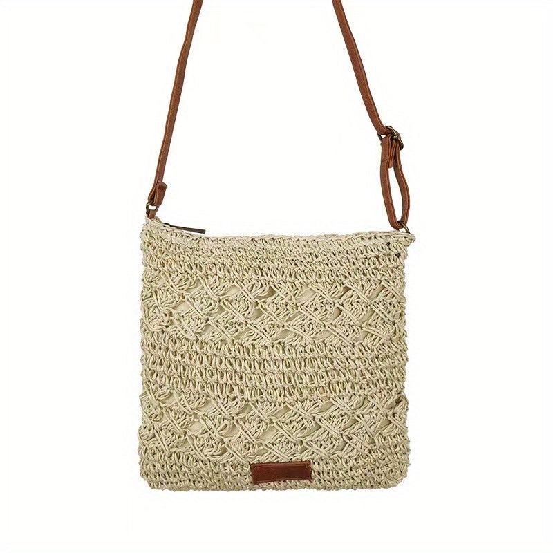Chic Stroh Schultertasche
