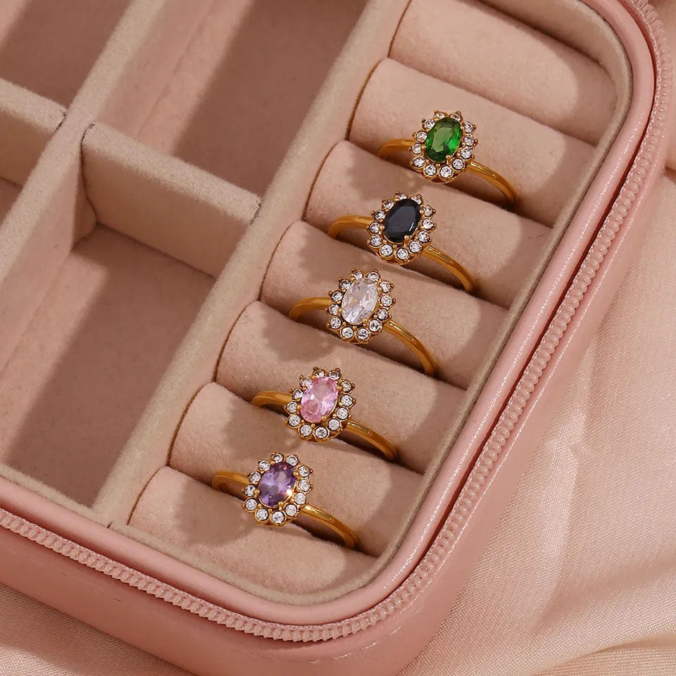 Amaryelle | Ring aus grünem Zirkonia in 18K Gold