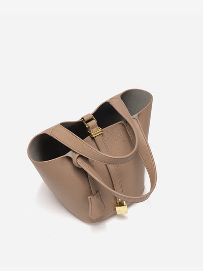 Glaiza | Elegante Gold-Lock Eimer Tasche