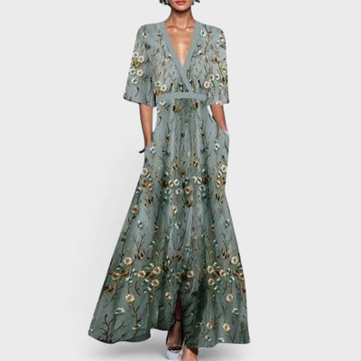 Océane - Maxi Blumen Kleid Elegant