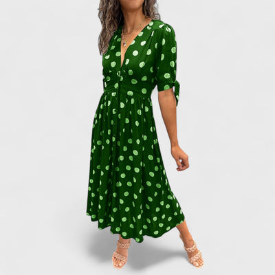 Monique - Elegantes gepunktetes Kleid