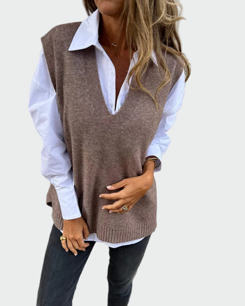 Ärmelloser Strickpullover