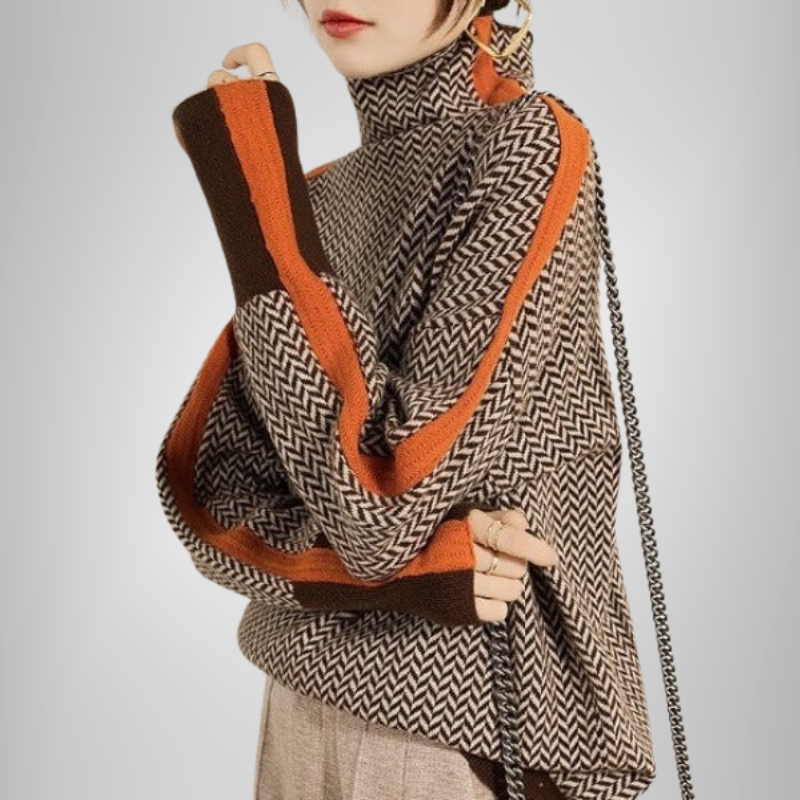 Clarabella - Pullover mit Stehkragen Mélange