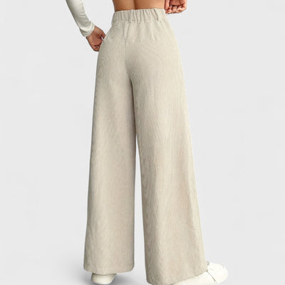 Rida - Damen Hochtaillierte Hose mit weitem Bein