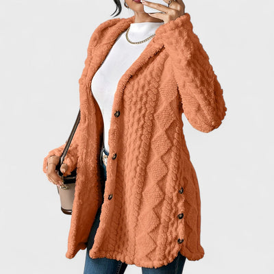 Katerina - Cardigan Mantel mit Kapuze Warm