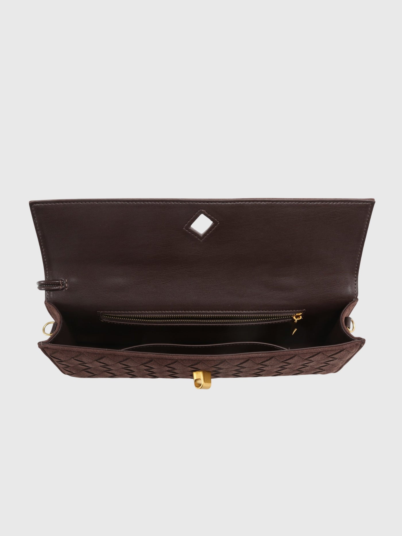 Kirsche | Clutch aus luxuriösem Wildleder Intrecciato