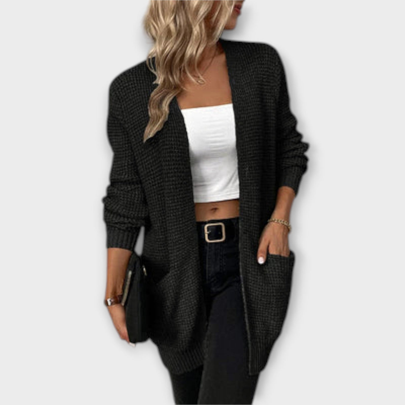 Nancy - Lässiger Strick-Cardigan mit Taschen