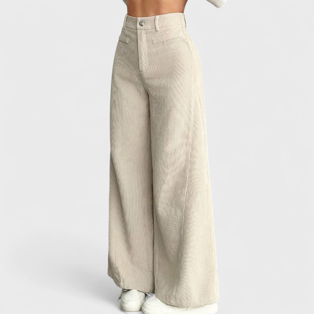 Rida - Damen Hochtaillierte Hose mit weitem Bein