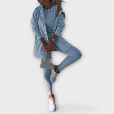 Drei-Teile-Set mit Cardigan