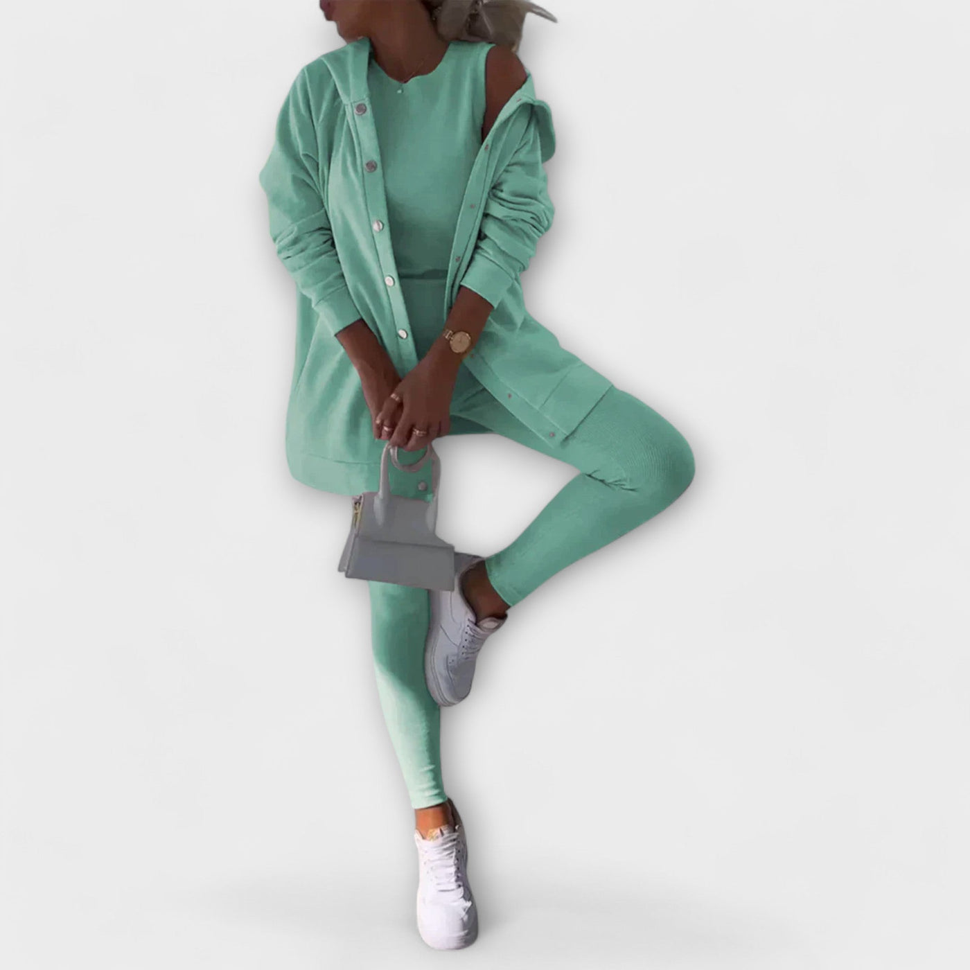 Drei-Teile-Set mit Cardigan