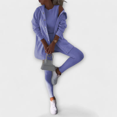 Drei-Teile-Set mit Cardigan