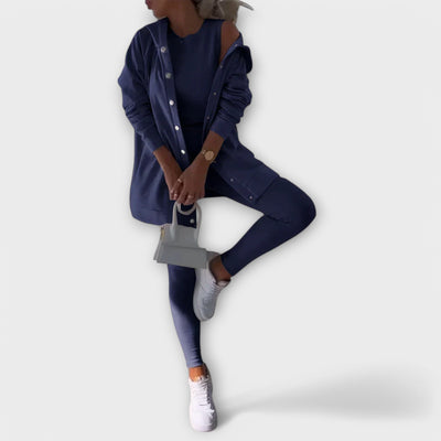 Drei-Teile-Set mit Cardigan