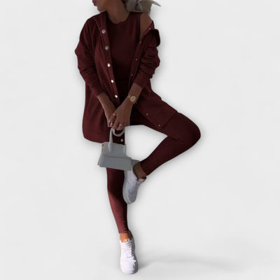 Drei-Teile-Set mit Cardigan