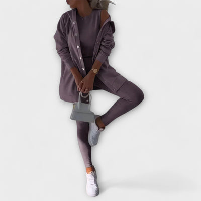 Drei-Teile-Set mit Cardigan