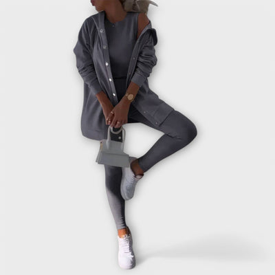Drei-Teile-Set mit Cardigan