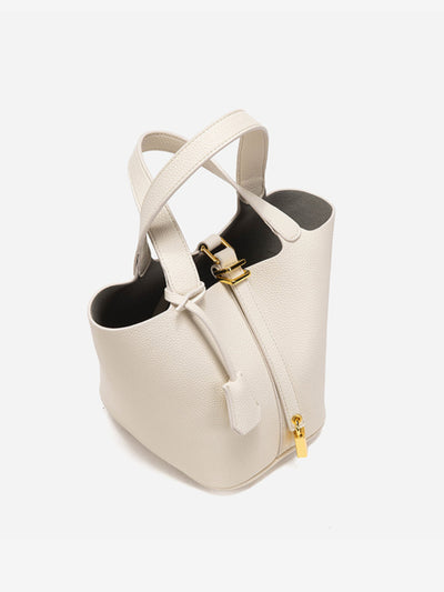 Glaiza | Elegante Gold-Lock Eimer Tasche