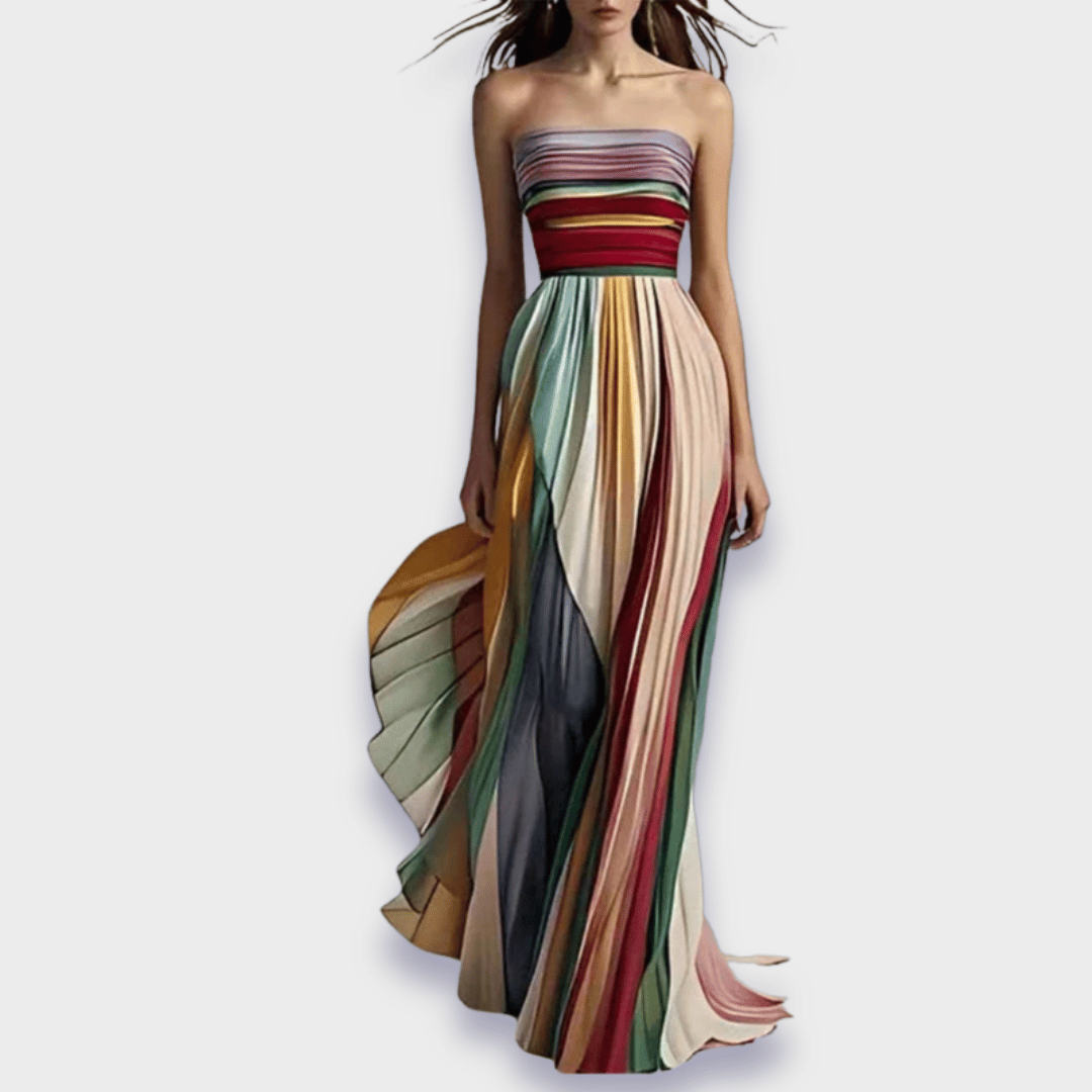 Gesine - Langes Kleid aus hochwertigem, handgefertigtem Stoff