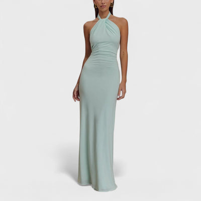 Klara – Curvy Kleid aus Seide mit Halterneck