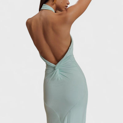 Klara – Curvy Kleid aus Seide mit Halterneck