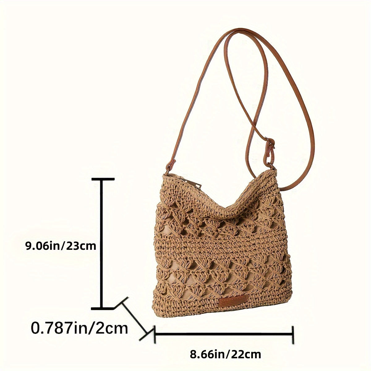 Chic Stroh Schultertasche