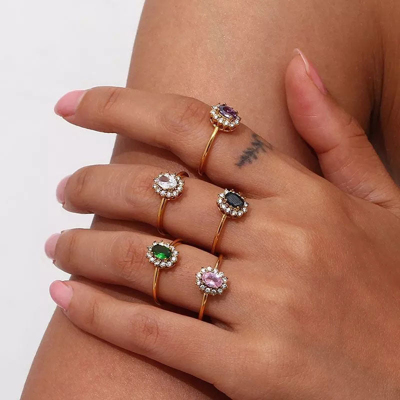Amaryelle | Ring aus grünem Zirkonia in 18K Gold