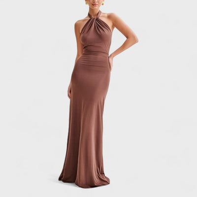 Klara – Curvy Kleid aus Seide mit Halterneck